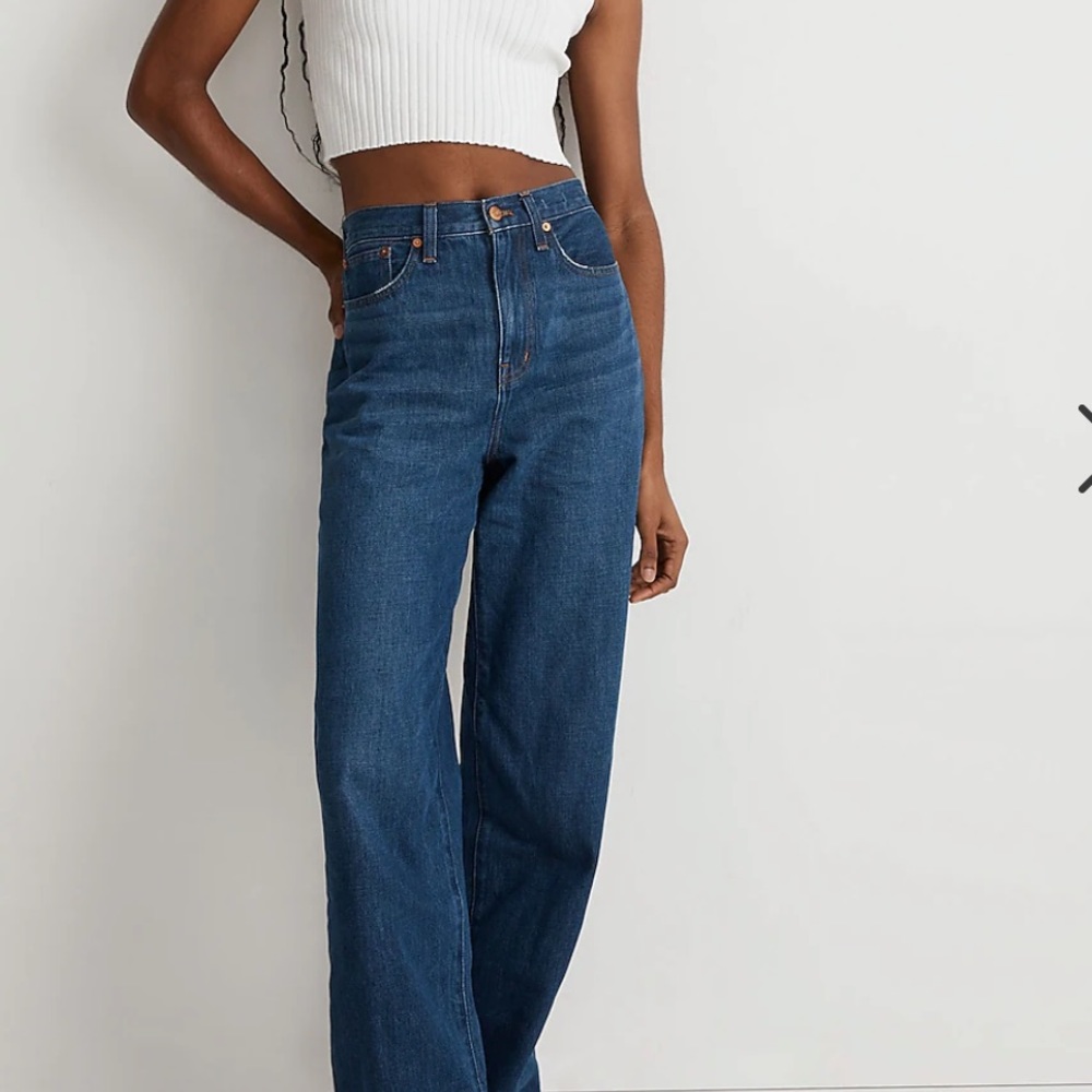 NWT Madewell Baggy Striaght Jeans Indigo Wash size 25